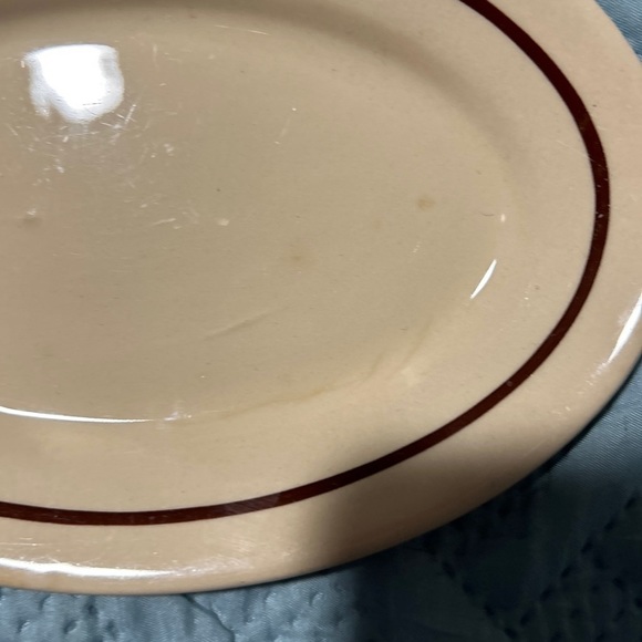 Wellsville China Restaurant Ware Lunch Plate San Tan Brown Stripe Vintage 8.25” - Picture 2 of 5